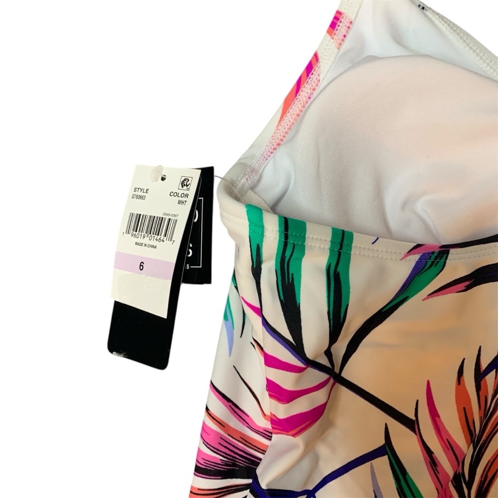 Island Escape Women's T-Back Underwire Tankini Top, 6, White - Picture 5 of 7